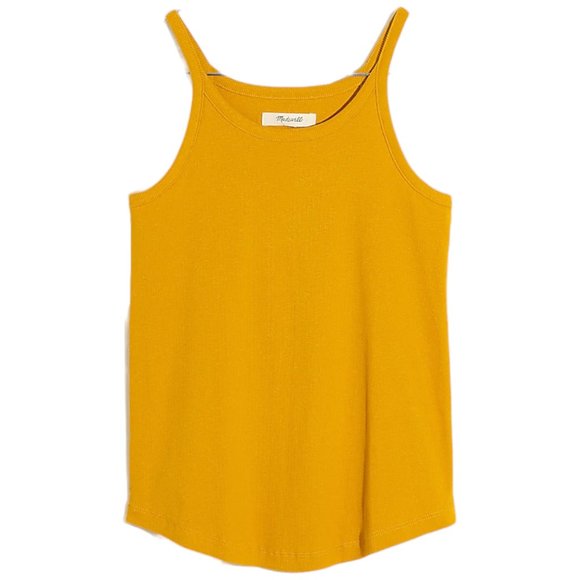 Madewell Tops - MADEWELL 1X GOLD Yellow Ribbed Tank Slim Fit Crew Neck NEW